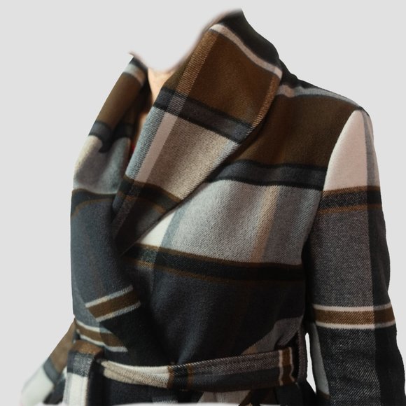 Chicwish Women's Plaid / Checkered Wrap Coat with Turn-Down-Shawl Collar - Picture 6 of 11